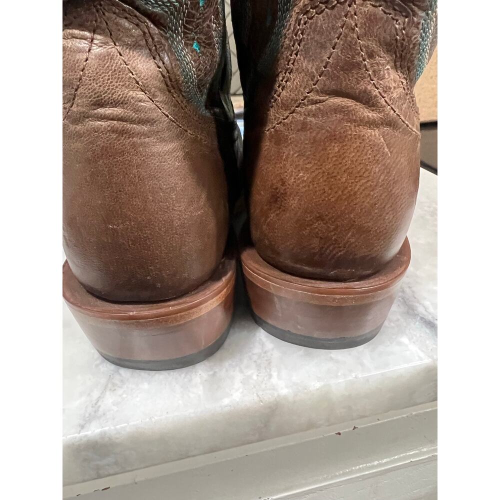 Ariat Sport Western Boots Women’s 8B Brown Turquoise Square Toe Style 10034089 - Picture 11 of 13